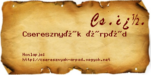 Cseresznyák Árpád névjegykártya