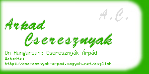 arpad cseresznyak business card