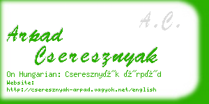 arpad cseresznyak business card